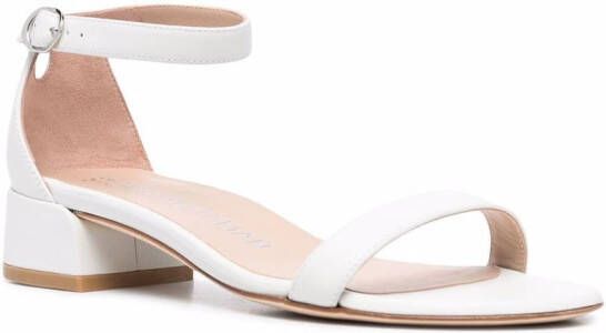 Stuart Weitzman Nudistjune leren sandalen Wit