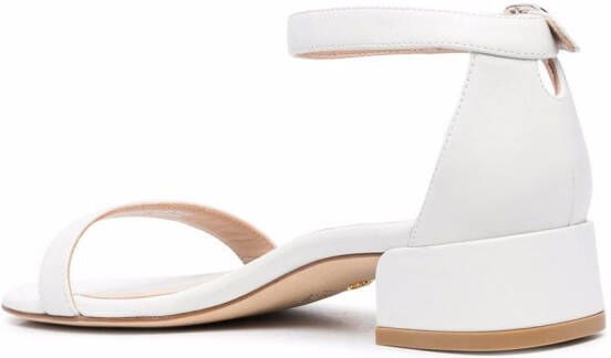Stuart Weitzman Nudistjune leren sandalen Wit
