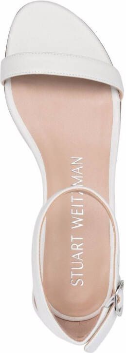 Stuart Weitzman Nudistjune leren sandalen Wit