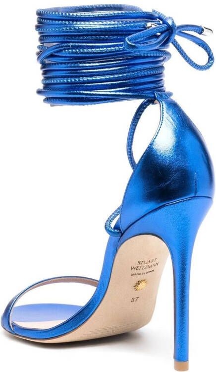 Stuart Weitzman Nudistwrap stiletto sandalen Blauw