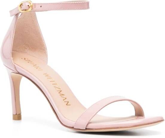 Stuart Weitzman Nunakedstraight leren pumps Roze