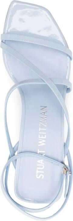 Stuart Weitzman Oasis 80 mm leren sandalen Blauw