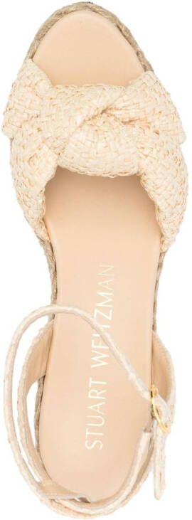 Stuart Weitzman Espadrilles met sleehak Beige