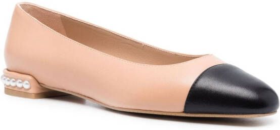 Stuart Weitzman Ballerina's met contrasterende neus Roze