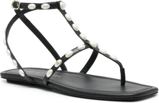 Stuart Weitzman Pearlita leren sandalen Zwart