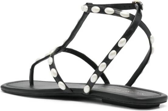 Stuart Weitzman Pearlita leren sandalen Zwart