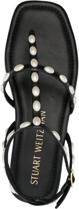 Stuart Weitzman Pearlita leren sandalen Zwart