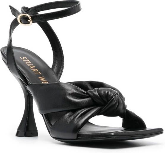 Stuart Weitzman Playa leren sandalen Zwart