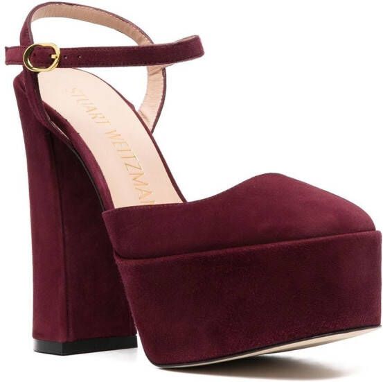 Stuart Weitzman Pumps met plateauzool Rood