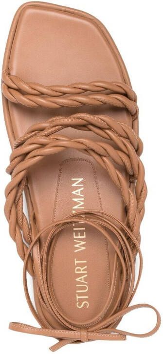 Stuart Weitzman Sandalen met gevlochten bandje Bruin