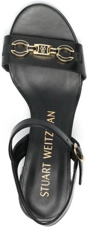 Stuart Weitzman Sandalen met logoplakkaat Zwart