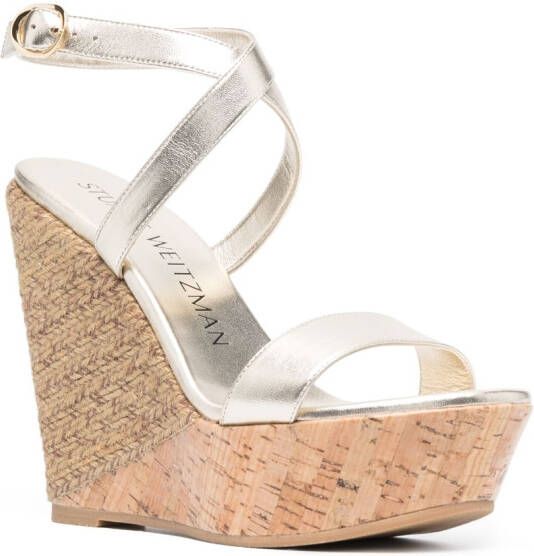 Stuart Weitzman Sandalen met open neus Goud