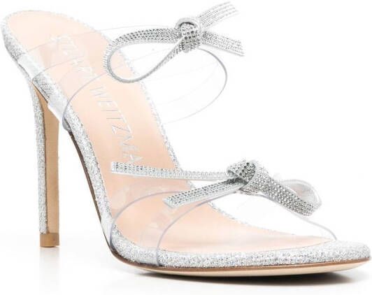 Stuart Weitzman Sandalen met strikdetail Zilver