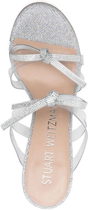 Stuart Weitzman Sandalen met strikdetail Zilver