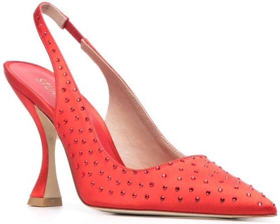 Stuart Weitzman Say pumps met stras Rood