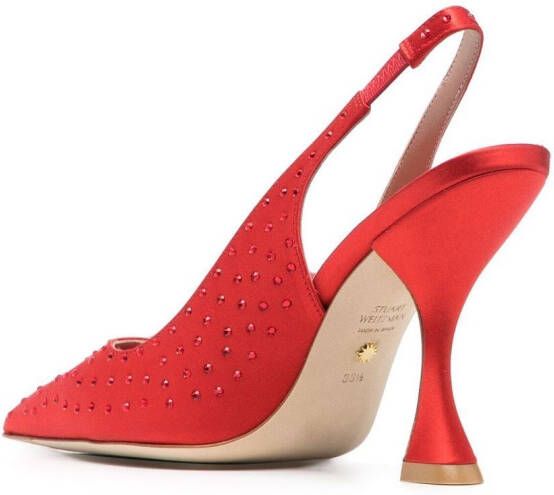 Stuart Weitzman Say pumps met stras Rood