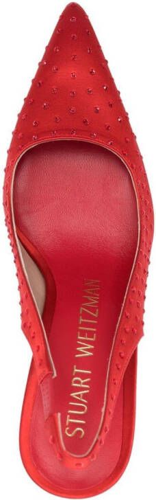 Stuart Weitzman Say pumps met stras Rood