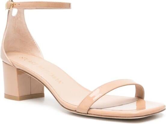 Stuart Weitzman SimpleCurve sandalen met glitter Beige