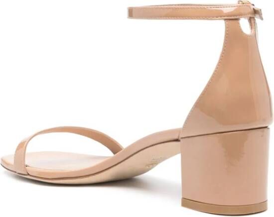 Stuart Weitzman SimpleCurve sandalen met glitter Beige