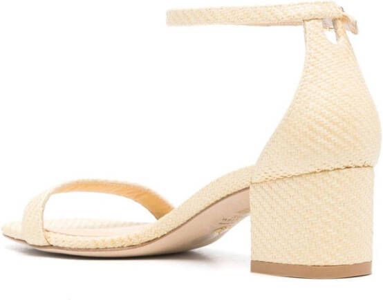 Stuart Weitzman SimpleCurve sandalen met glitter Beige