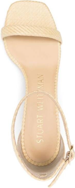 Stuart Weitzman SimpleCurve sandalen met glitter Beige