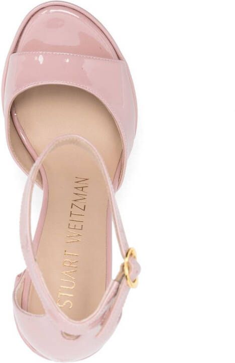 Stuart Weitzman Skyhigh sandalen met plateauzool Roze