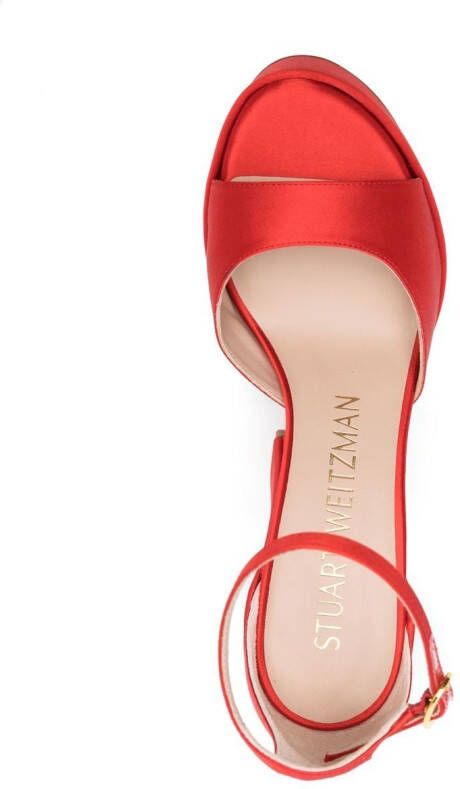 Stuart Weitzman Skyhigh sandalen met plateauzool Rood