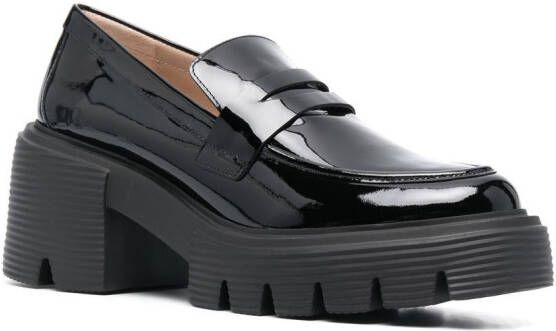 Stuart Weitzman Soho loafers van lakleer Zwart