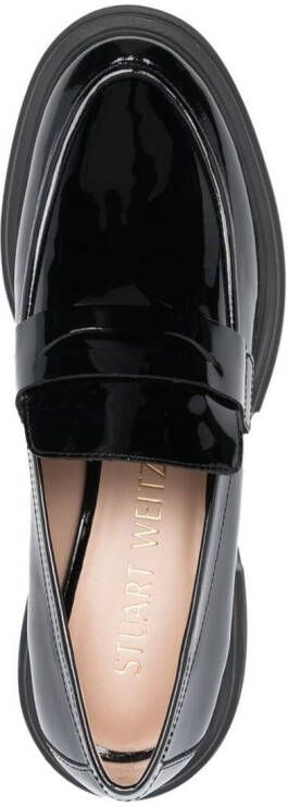 Stuart Weitzman Soho loafers van lakleer Zwart