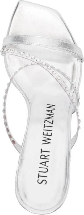 Stuart Weitzman Strapeze sandalen verfraaid met kristallen Zilver