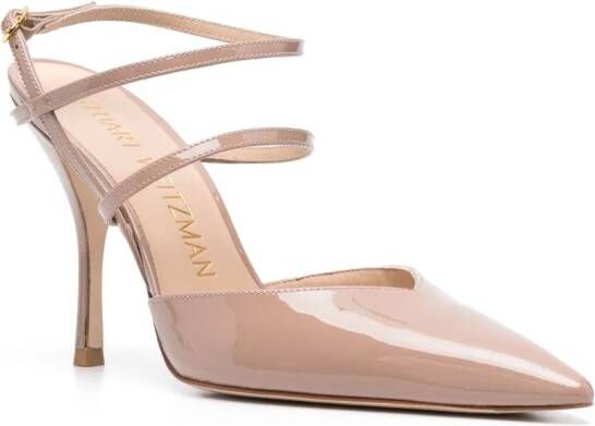 Stuart Weitzman Strapeze leren pumps Beige