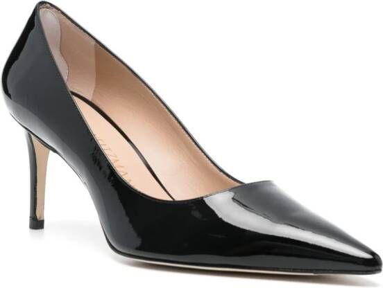 Stuart Weitzman Stuart 75 mm leren pumps Zwart