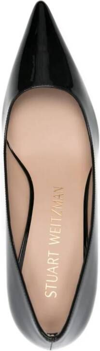 Stuart Weitzman Stuart 75 mm leren pumps Zwart