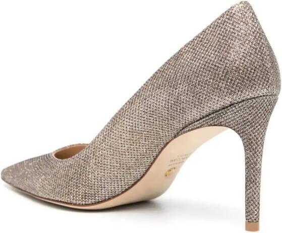 Stuart Weitzman Stuart 85mm pumps met glitter Goud