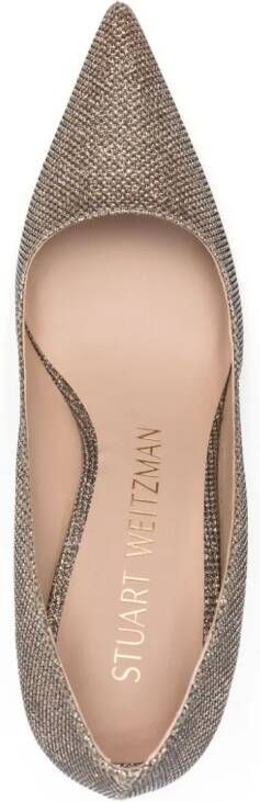 Stuart Weitzman Stuart 85mm pumps met glitter Goud