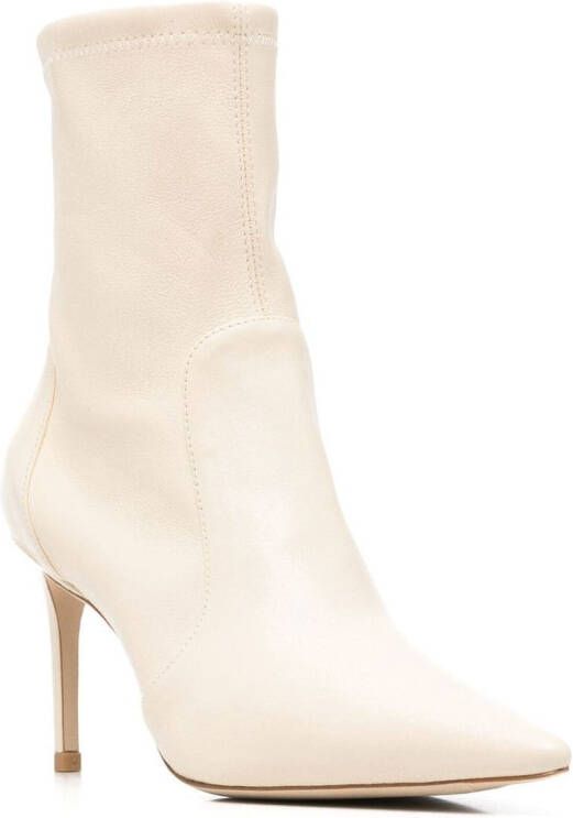 Stuart Weitzman Stuart stiletto leren laarzen Beige