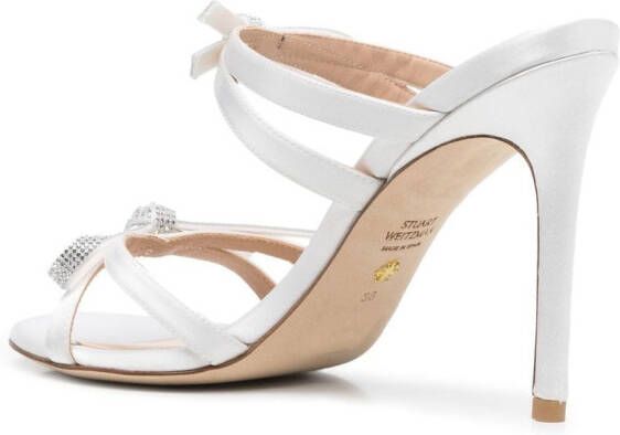 Stuart Weitzman SW Bow sandalen verfraaid met kristallen Wit