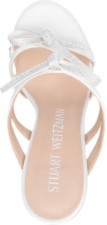 Stuart Weitzman SW Bow sandalen verfraaid met kristallen Wit