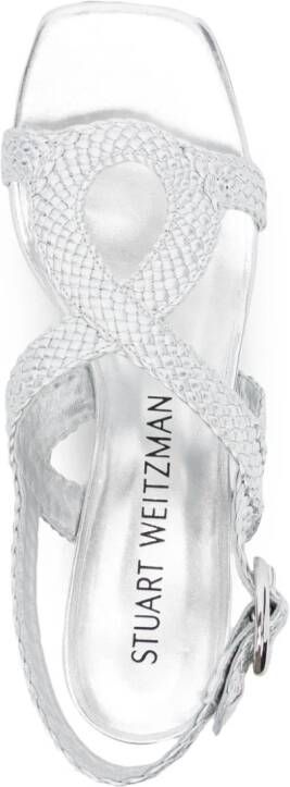 Stuart Weitzman Wovette 60 mm sandalen Zilver