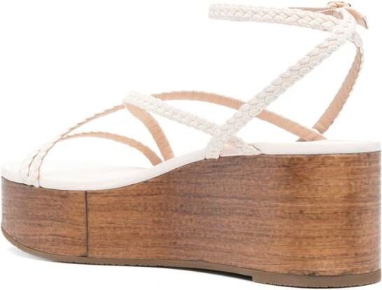 Stuart Weitzman Wovette sandalen met sleehak Beige