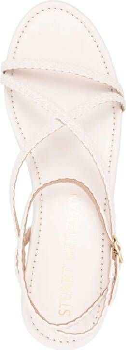 Stuart Weitzman Wovette sandalen met sleehak Beige