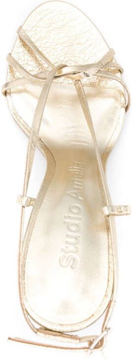 Studio Amelia Entwined 90mm leren sandalen Goud