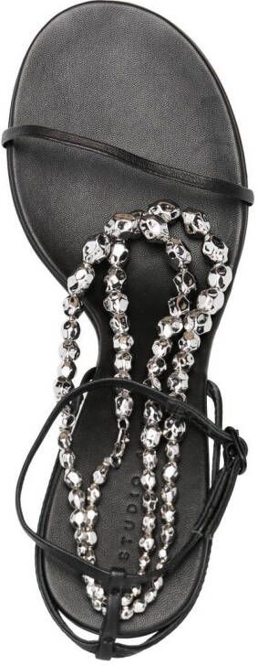 Studio Amelia Trinket leren sandalen Zwart