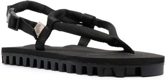 Suicoke Geribbelde teenslippers Zwart