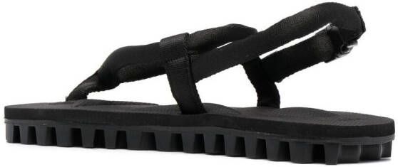 Suicoke Geribbelde teenslippers Zwart