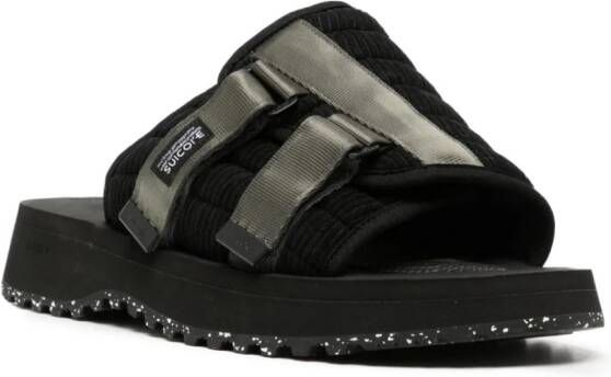 Suicoke Kaw-Shellab slippers met logopatch Zwart