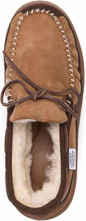 Suicoke Loafers gevoerd met bont Bruin