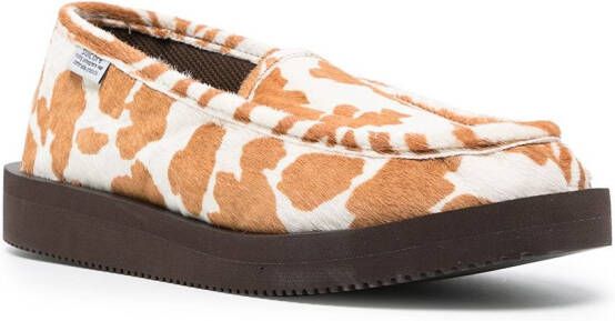 Suicoke Loafers met dierenprint Bruin