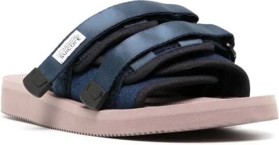 Suicoke Moto slippers met klittenband Blauw