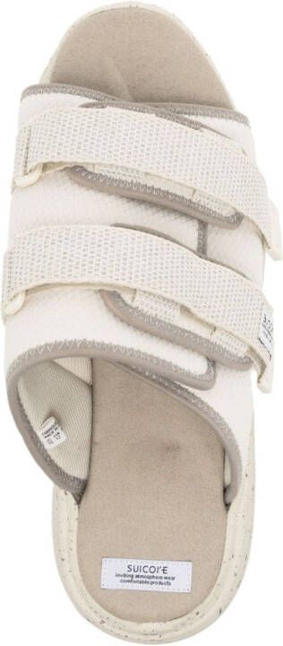 Suicoke Moto slippers met logopatch Beige